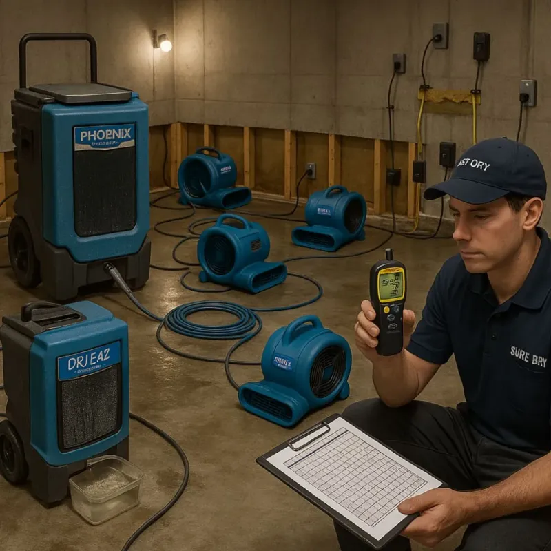 Structural Drying and Dehumidification process in Sauk Rapids, MN